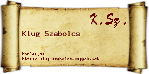 Klug Szabolcs névjegykártya