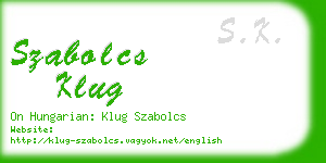 szabolcs klug business card